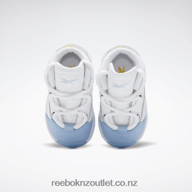 Ftwr White/Fluid Blue/Toxic Yellow 2B46261380 Question Mid Basketball Shoes - Toddler Reebok Kids