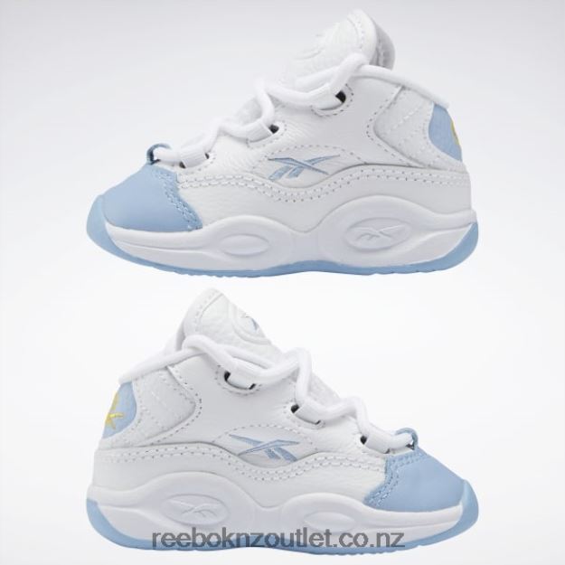 Ftwr White/Fluid Blue/Toxic Yellow 2B46261380 Question Mid Basketball Shoes - Toddler Reebok Kids