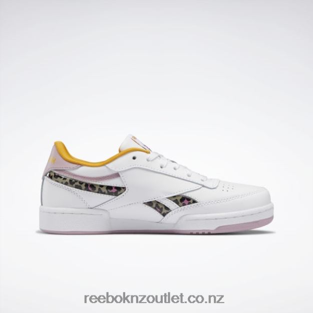 Ftwr White/Infused Lilac/Bright Ochre 2B46261428 Club C Revenge Shoes - Grade School Reebok Kids