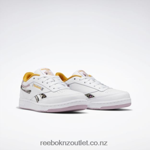 Ftwr White/Infused Lilac/Bright Ochre 2B46261428 Club C Revenge Shoes - Grade School Reebok Kids