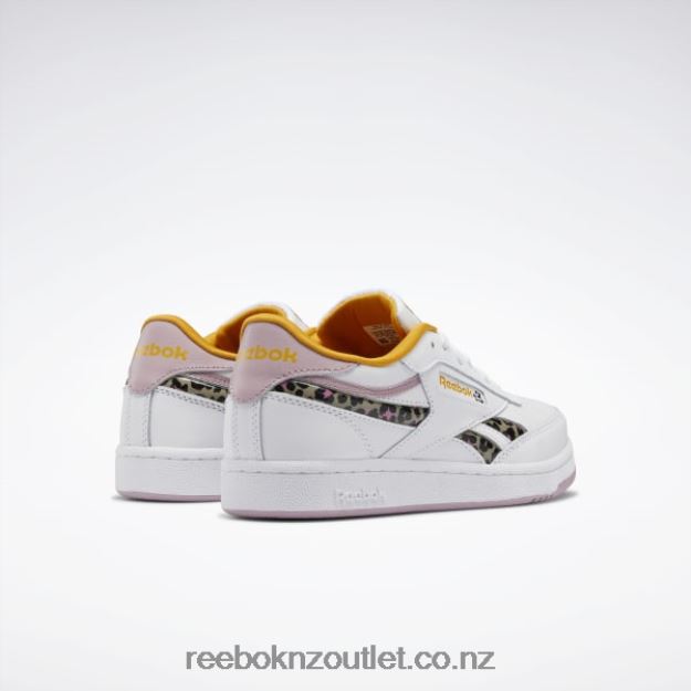 Ftwr White/Infused Lilac/Bright Ochre 2B46261428 Club C Revenge Shoes - Grade School Reebok Kids