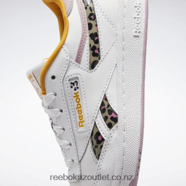 Ftwr White/Infused Lilac/Bright Ochre 2B46261428 Club C Revenge Shoes - Grade School Reebok Kids