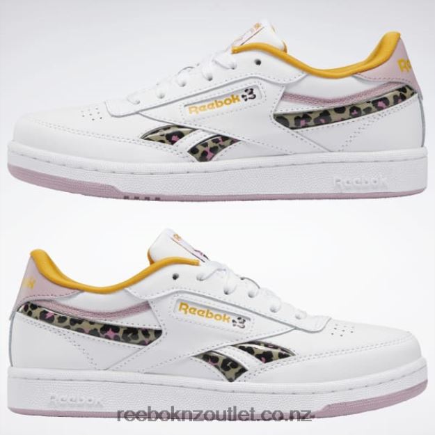 Ftwr White/Infused Lilac/Bright Ochre 2B46261428 Club C Revenge Shoes - Grade School Reebok Kids