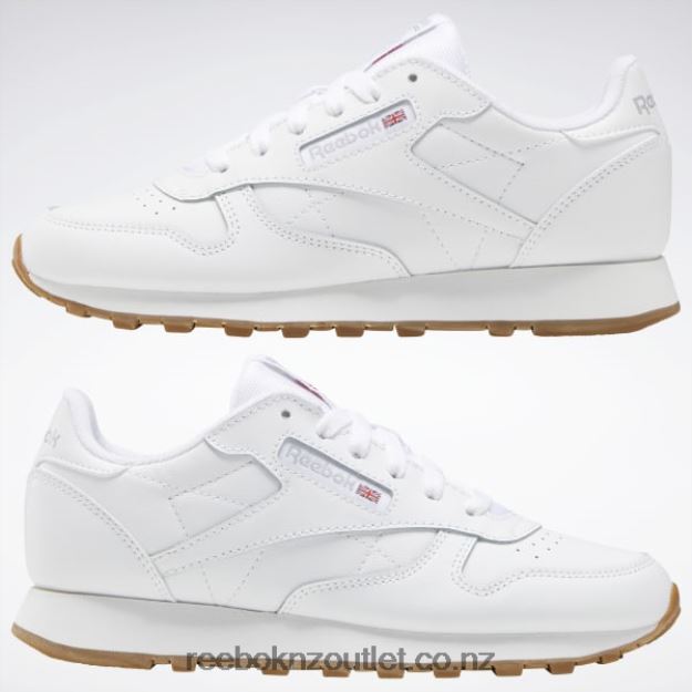 Ftwr White/Reebok Rubber Gum-02 2B46261379 Classic Leather Shoes - Grade School Reebok Kids