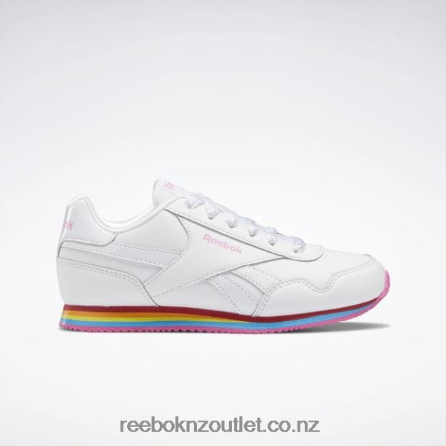 Ftwr White/True Pink 2B46261419 Royal CL Jog 3 Shoes - Preschool Reebok Kids