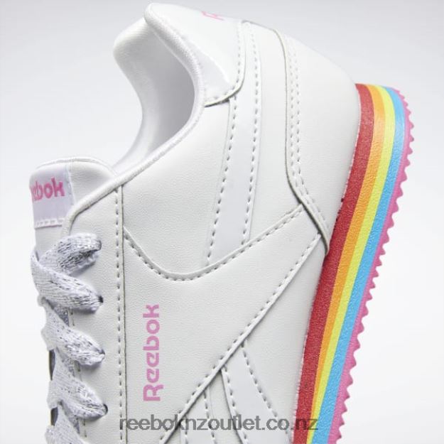 Ftwr White/True Pink 2B46261419 Royal CL Jog 3 Shoes - Preschool Reebok Kids