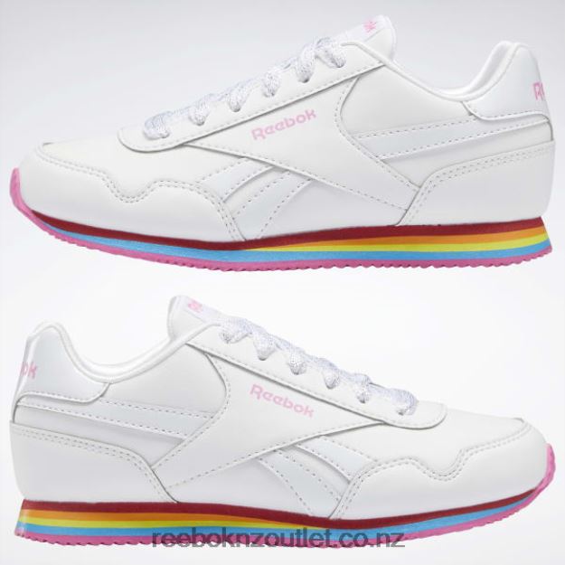 Ftwr White/True Pink 2B46261419 Royal CL Jog 3 Shoes - Preschool Reebok Kids