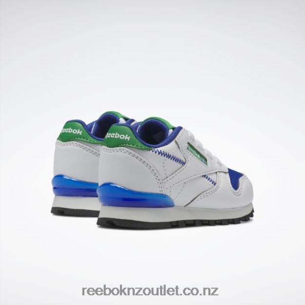 Ftwr White/Vector Blue 2B46261392 Classic Leather Step \'n\' Flash Shoes - Toddler Reebok Kids