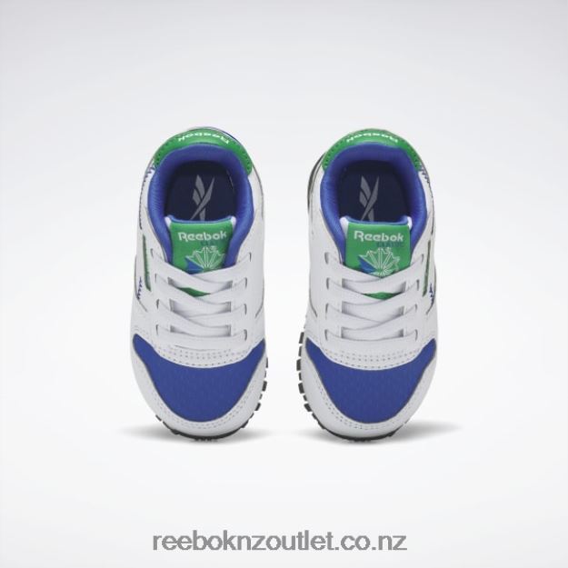 Ftwr White/Vector Blue 2B46261392 Classic Leather Step \'n\' Flash Shoes - Toddler Reebok Kids