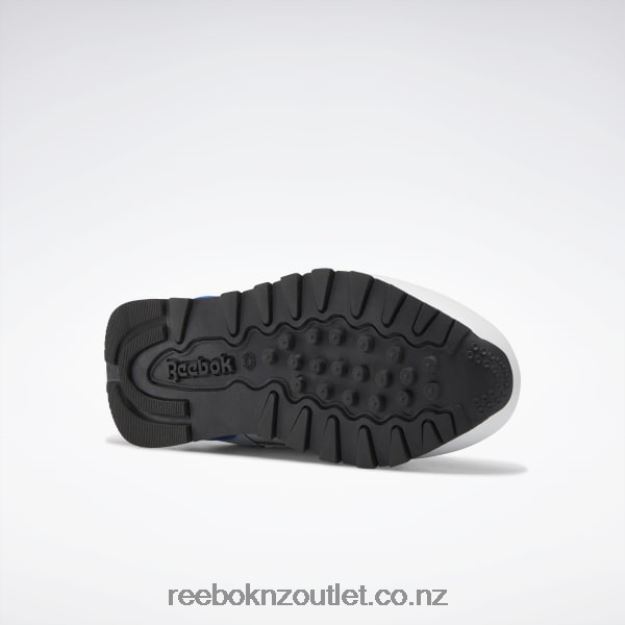 Ftwr White/Vector Blue 2B46261402 Classic Leather Step \'n\' Flash Shoes - Preschool Reebok Kids