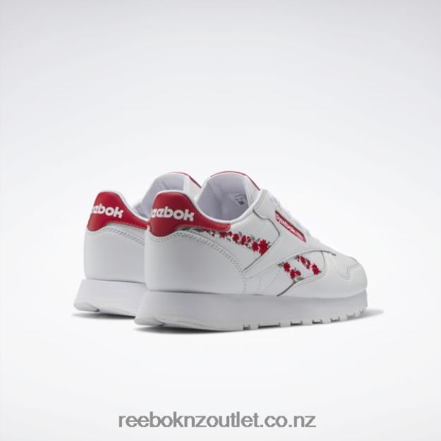Ftwr White/Vector Red 2B46261417 Classic Leather Shoes - Grade School Reebok Kids