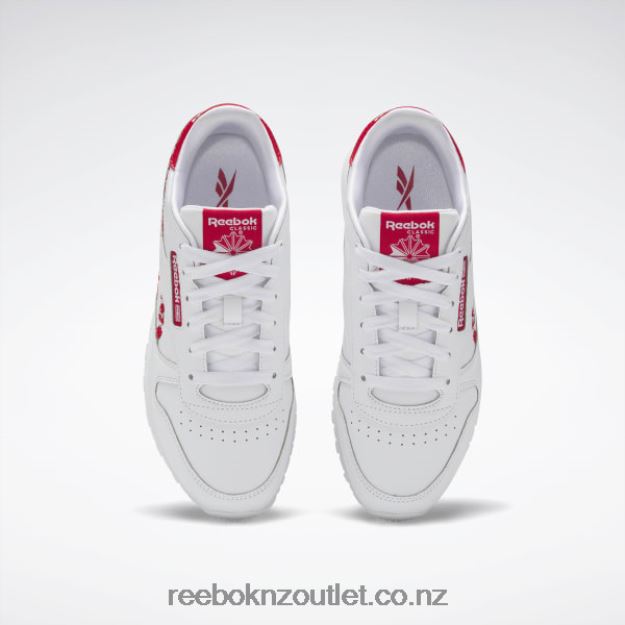 Ftwr White/Vector Red 2B46261417 Classic Leather Shoes - Grade School Reebok Kids