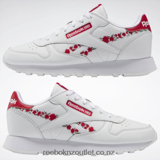 Ftwr White/Vector Red 2B46261417 Classic Leather Shoes - Grade School Reebok Kids
