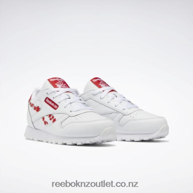 Ftwr White/Vector Red 2B46261440 Classic Leather Shoes - Preschool Reebok Kids