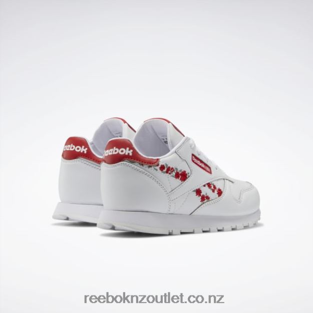 Ftwr White/Vector Red 2B46261440 Classic Leather Shoes - Preschool Reebok Kids