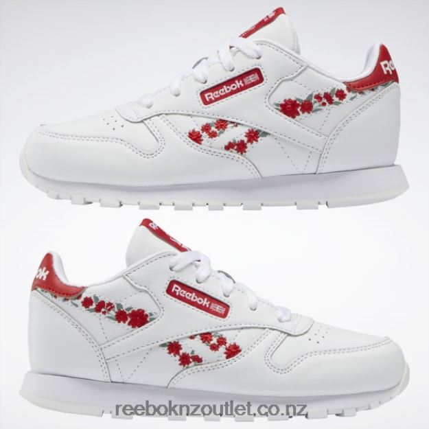Ftwr White/Vector Red 2B46261440 Classic Leather Shoes - Preschool Reebok Kids