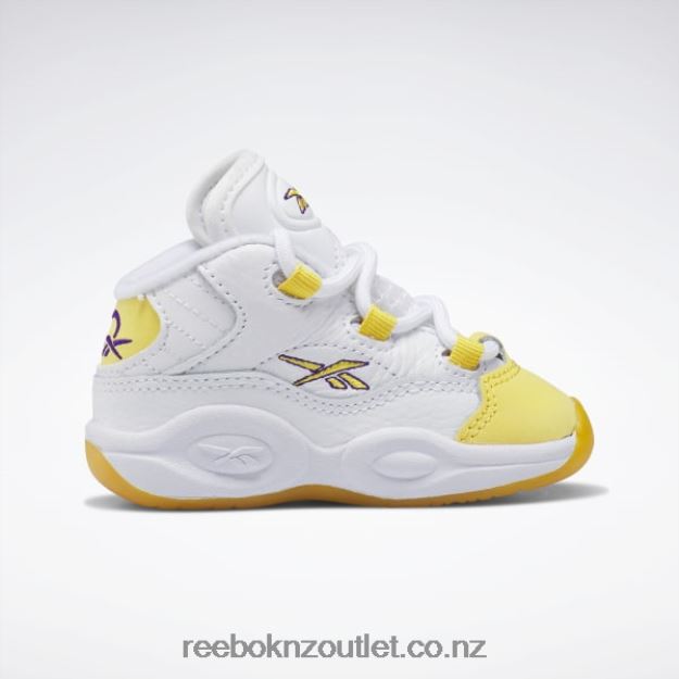 Ftwr White/Yellow Thread/Ultra Violet 2B46261373 Question Mid Shoes - Toddler Reebok Kids