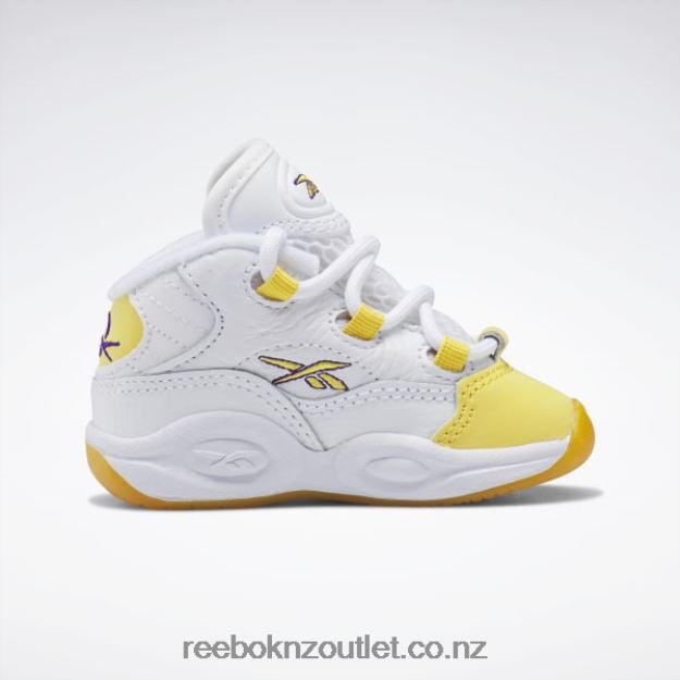 Ftwr White/Yellow Thread/Ultra Violet 2B46261373 Question Mid Shoes - Toddler Reebok Kids