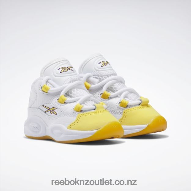 Ftwr White/Yellow Thread/Ultra Violet 2B46261373 Question Mid Shoes - Toddler Reebok Kids