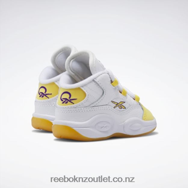 Ftwr White/Yellow Thread/Ultra Violet 2B46261373 Question Mid Shoes - Toddler Reebok Kids