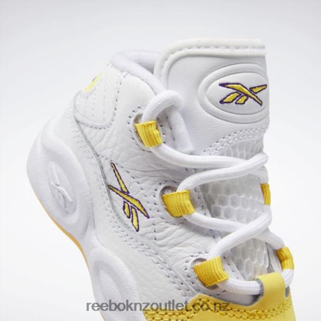 Ftwr White/Yellow Thread/Ultra Violet 2B46261373 Question Mid Shoes - Toddler Reebok Kids
