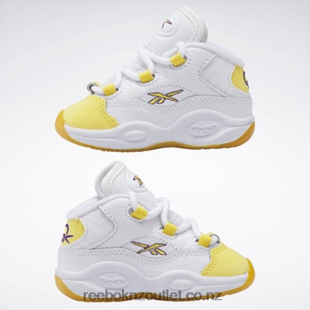 Ftwr White/Yellow Thread/Ultra Violet 2B46261373 Question Mid Shoes - Toddler Reebok Kids