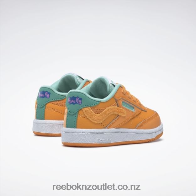 Maximum Orange/Hazard Orange/Semi Future Teal 2B46261412 Peppa Pig Club C Shoes - Toddler Reebok Kids