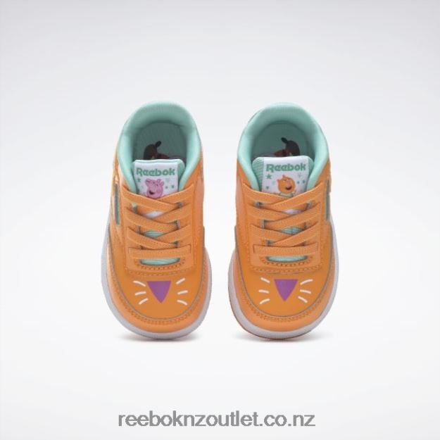 Maximum Orange/Hazard Orange/Semi Future Teal 2B46261412 Peppa Pig Club C Shoes - Toddler Reebok Kids