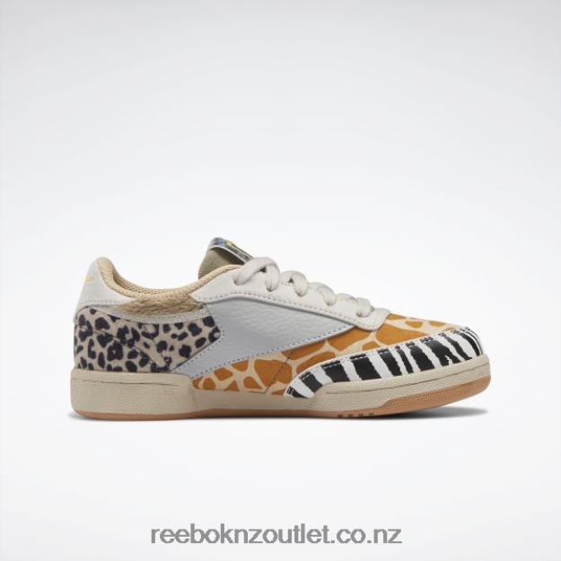 Oatmeal/Sand Stone/Soft Camel 2B46261418 National Geographic Club C Shoes - Preschool Reebok Kids
