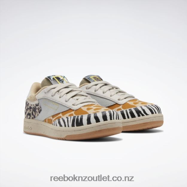 Oatmeal/Sand Stone/Soft Camel 2B46261418 National Geographic Club C Shoes - Preschool Reebok Kids