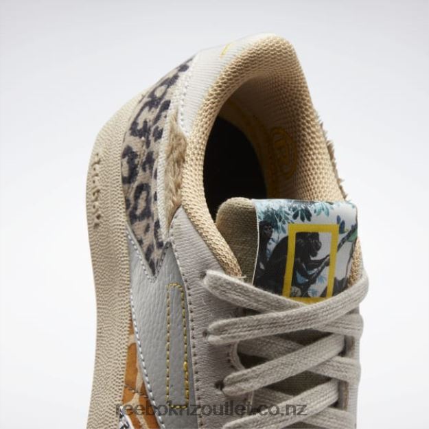 Oatmeal/Sand Stone/Soft Camel 2B46261418 National Geographic Club C Shoes - Preschool Reebok Kids