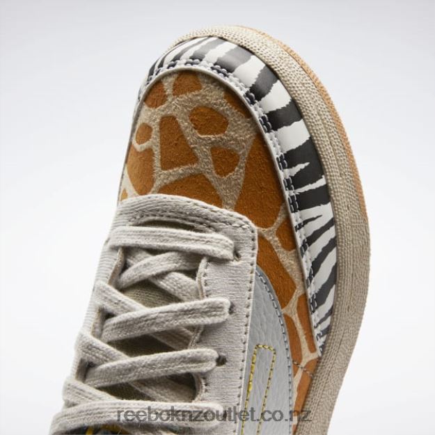 Oatmeal/Sand Stone/Soft Camel 2B46261418 National Geographic Club C Shoes - Preschool Reebok Kids