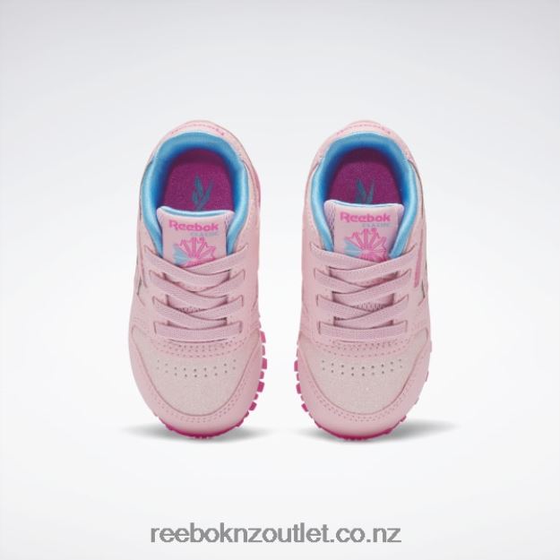 Pink Glow/Atomic Pink 2B46261397 Classic Leather Step \'n\' Flash Shoes - Toddler Reebok Kids