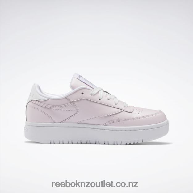 Porcelain Pink/Ftwr White/Silver Met. 2B46261442 Club C 85 Double Shoes - Grade School Reebok Kids