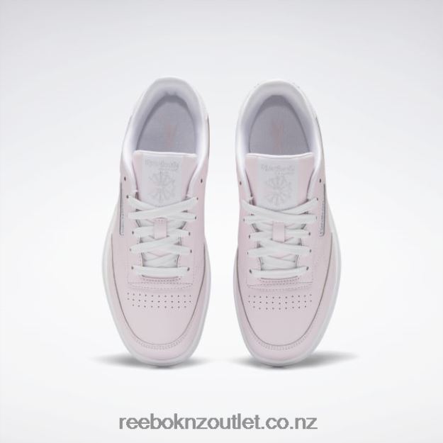 Porcelain Pink/Ftwr White/Silver Met. 2B46261442 Club C 85 Double Shoes - Grade School Reebok Kids
