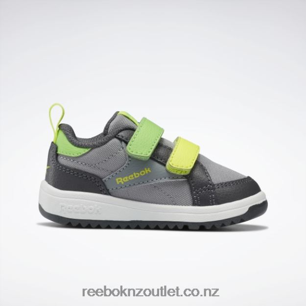 Pure Grey 4/Pure Grey 7/Solar Acid Yellow 2B46261386 Weebok Clasp Low Shoes - Toddler Reebok Kids