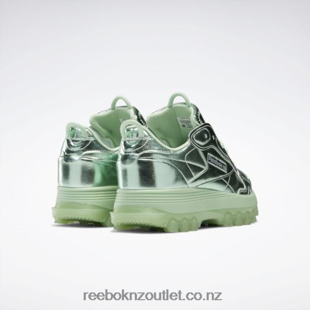 Semi Pixel Mint/Silver Met. 2B46261455 Cardi B Classic Leather Shoes - Grade School Reebok Kids