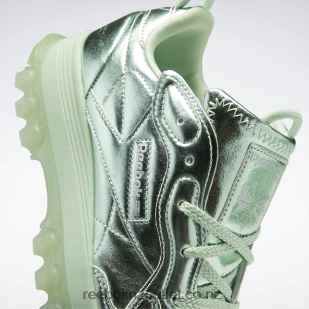 Semi Pixel Mint/Silver Met. 2B46261455 Cardi B Classic Leather Shoes - Grade School Reebok Kids