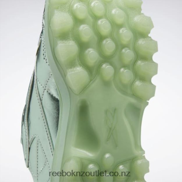 Semi Pixel Mint/Silver Met. 2B46261455 Cardi B Classic Leather Shoes - Grade School Reebok Kids