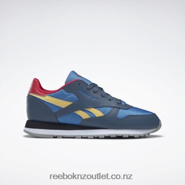 Upbeat Blue/Redtastic/Hazy Yellow 2B46261390 DC Classic Leather Shoes - Grade School Reebok Kids