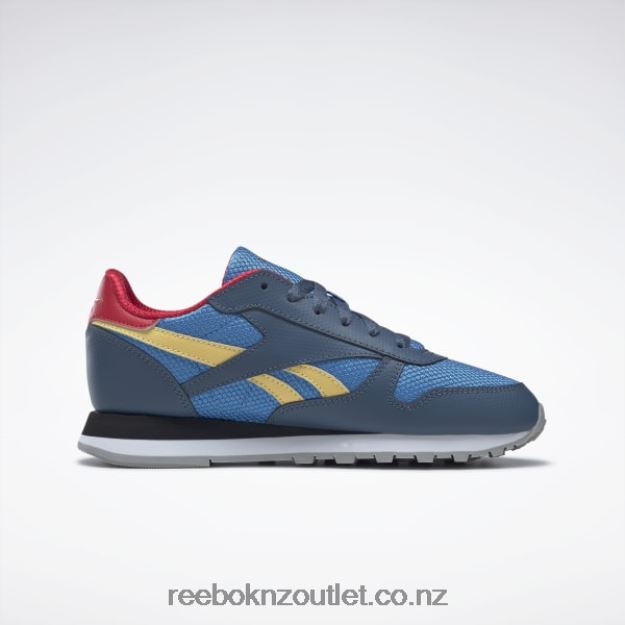 Upbeat Blue/Redtastic/Hazy Yellow 2B46261390 DC Classic Leather Shoes - Grade School Reebok Kids