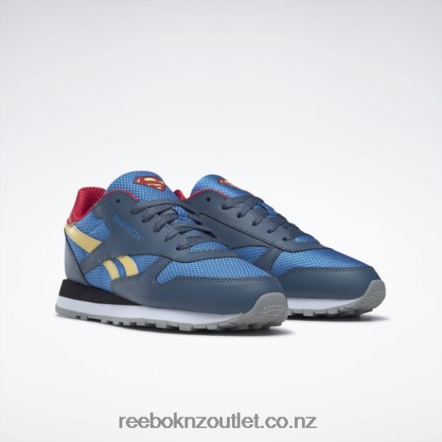 Upbeat Blue/Redtastic/Hazy Yellow 2B46261390 DC Classic Leather Shoes - Grade School Reebok Kids