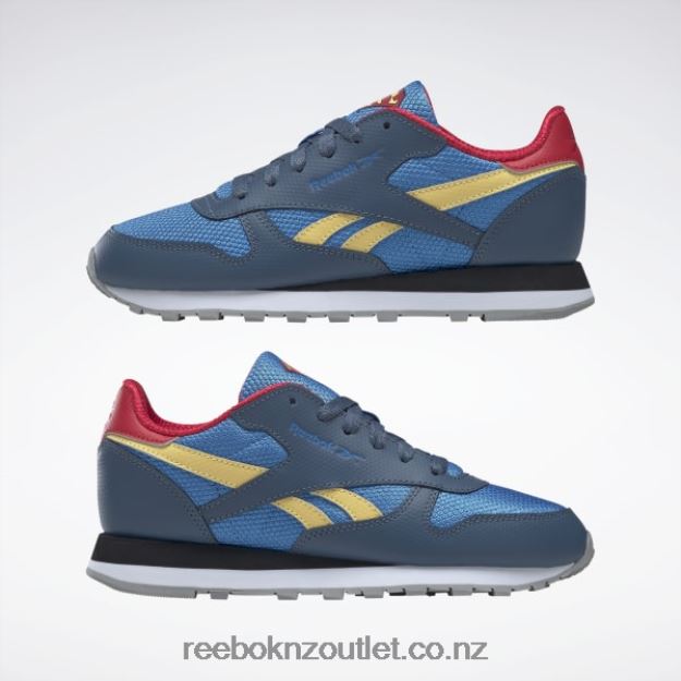 Upbeat Blue/Redtastic/Hazy Yellow 2B46261390 DC Classic Leather Shoes - Grade School Reebok Kids
