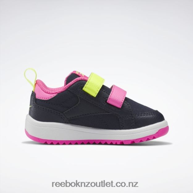 Vector Navy/Atomic Pink/Solar Acid Yellow 2B46261404 Weebok Clasp Low Shoes - Toddler Reebok Kids