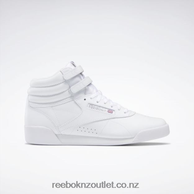 White 2B46261372 Freestyle Hi Shoes - Grade School Reebok Kids