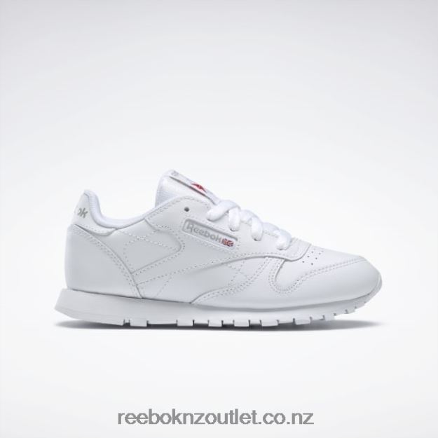 White 2B46261385 Classic Leather Shoes - Preschool Reebok Kids