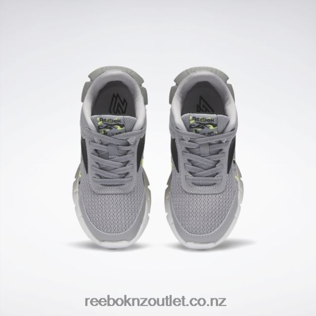 Cold Grey 4/Core Black/Acid Yellow 2B46261382 Zig Dynamica 2 Shoes - Preschool Reebok Kids