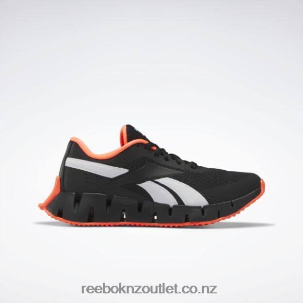 Core Black/Orange Flare/Ftwr White 2B46261374 Zig Dynamica 2 Shoes - Grade School Reebok Kids