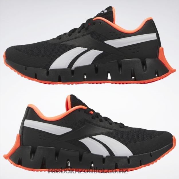 Core Black/Orange Flare/Ftwr White 2B46261374 Zig Dynamica 2 Shoes - Grade School Reebok Kids