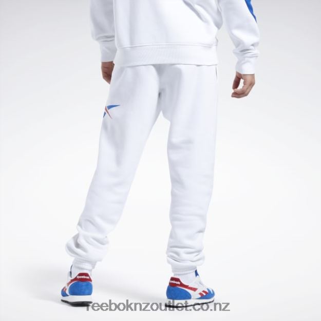 White 2B46261134 Basketball DNA Vector Fleece Joggers Reebok Men